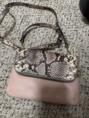 G.I.L.I. Pink and Snake-Print Crossbody Bag